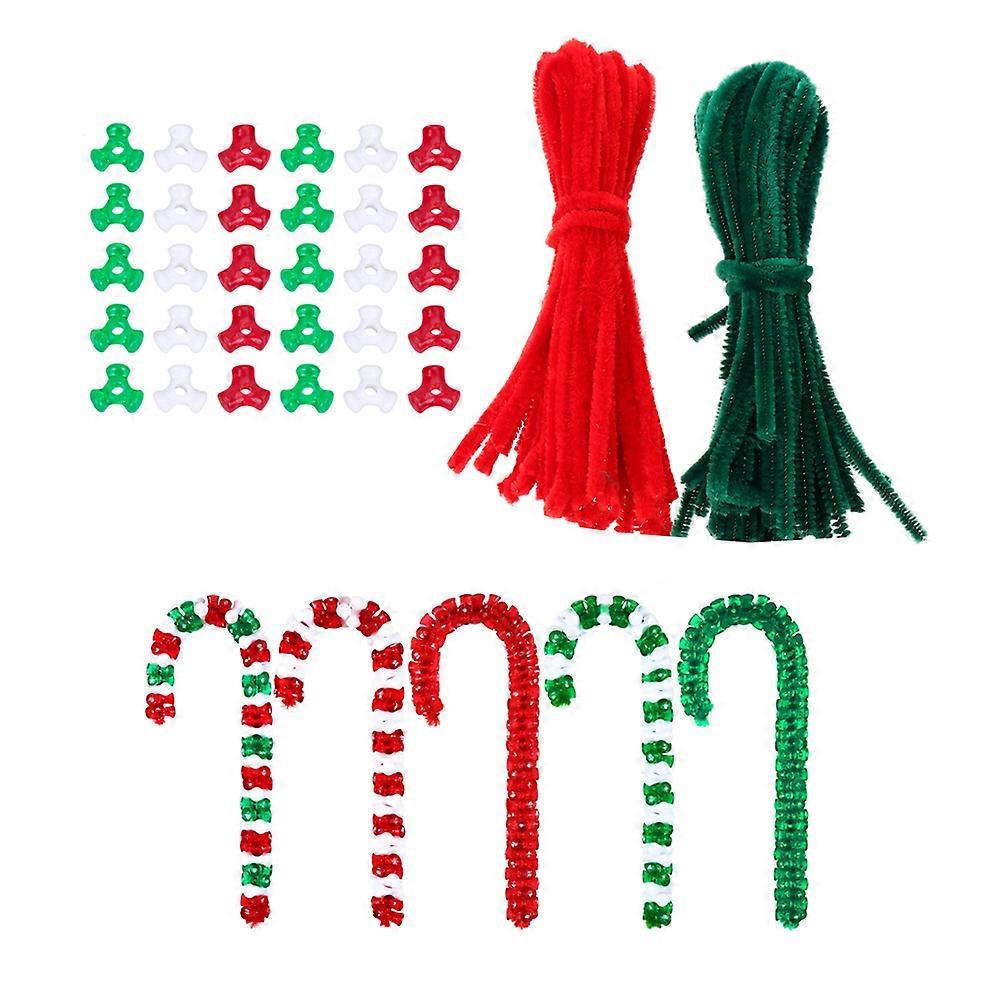 Godis Krans Jul Pärlor Krans Käpp Prydnad Kit Jul DIY Pärlor DIY Chenille Stjälkar