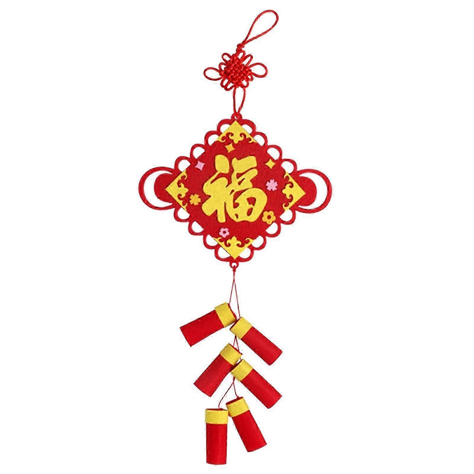 Fabric Firecracker Pendant With Length Adjustable Eco-friendly Safe Material New Year Fabric Firecrackers Pendant For Home Jikaix
