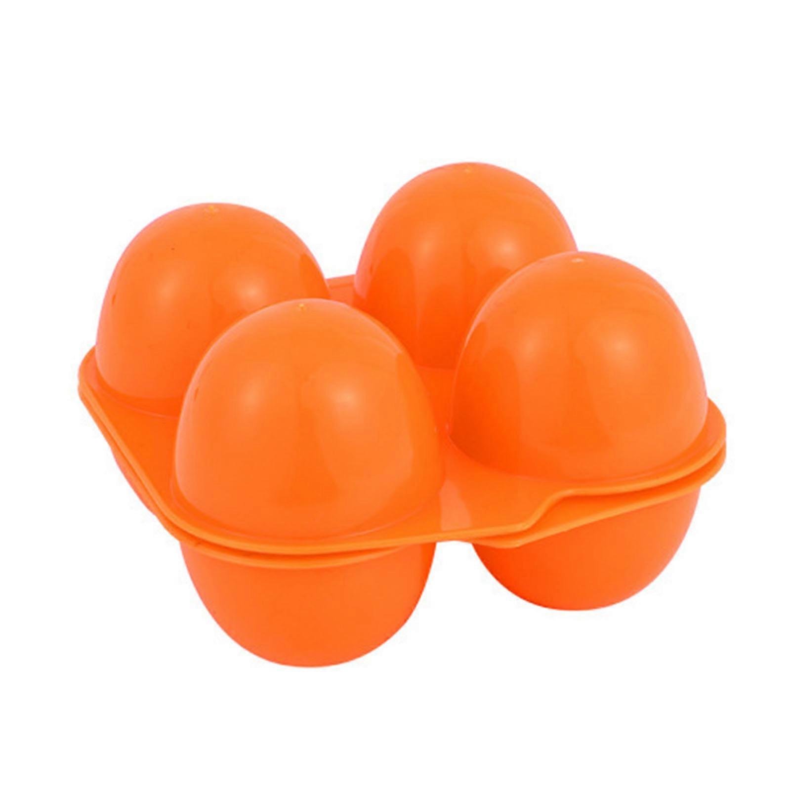 Reusable Plastic Egg Cartons 4 Count Square, Anti Drop Egg Container for Home Storage and Outdoor Camping Trips