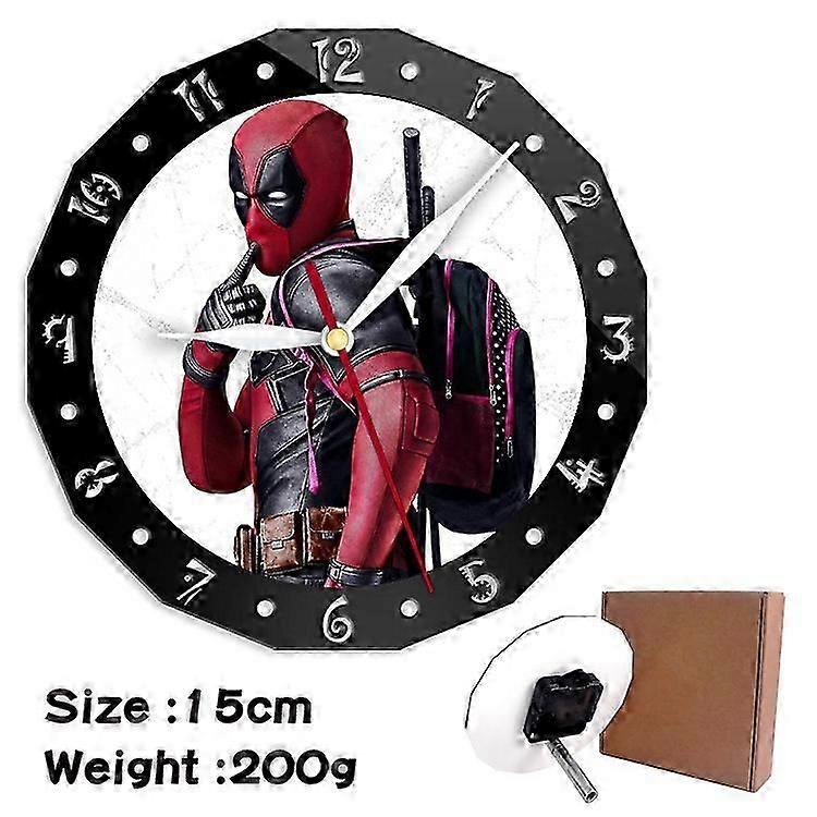 Deadpool pattern creative clock, wall clock suitable for bedroom decoration 12