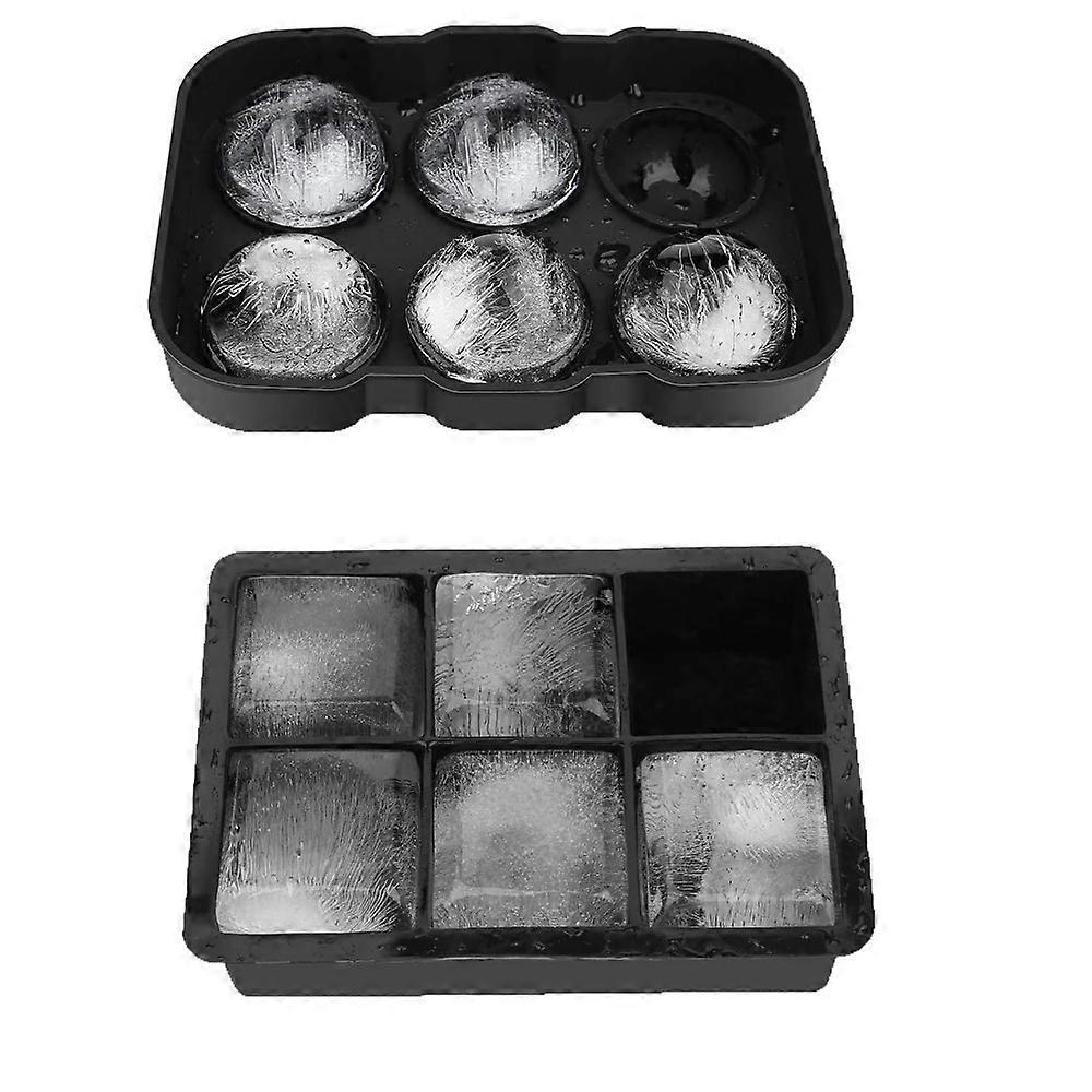 Ice cube tray set, ball and square ice cube tray
