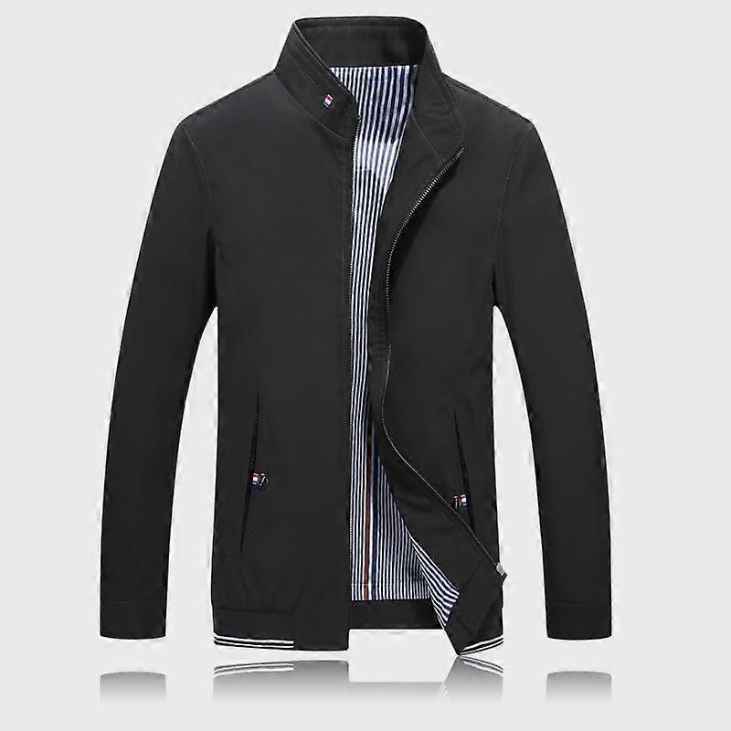 Men's Jacket Standing Collar Casual Large Solid Top Coat Men's