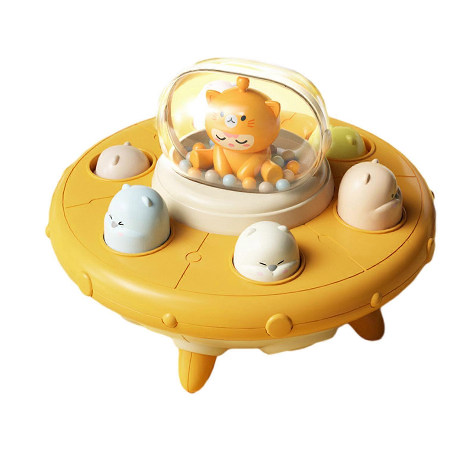 instrument de percussion jouet jeu de table WackAMole jouet dessin animé OVNI jeu de société pour tout-petit enfants entraînement de réaction ensemble de jeu jaune