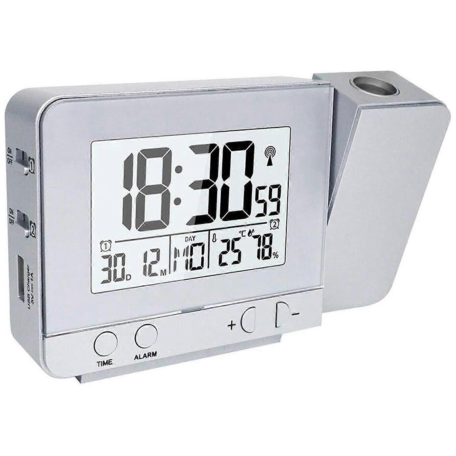 Portable Alarm Clock with Backlight and USB Charging Option