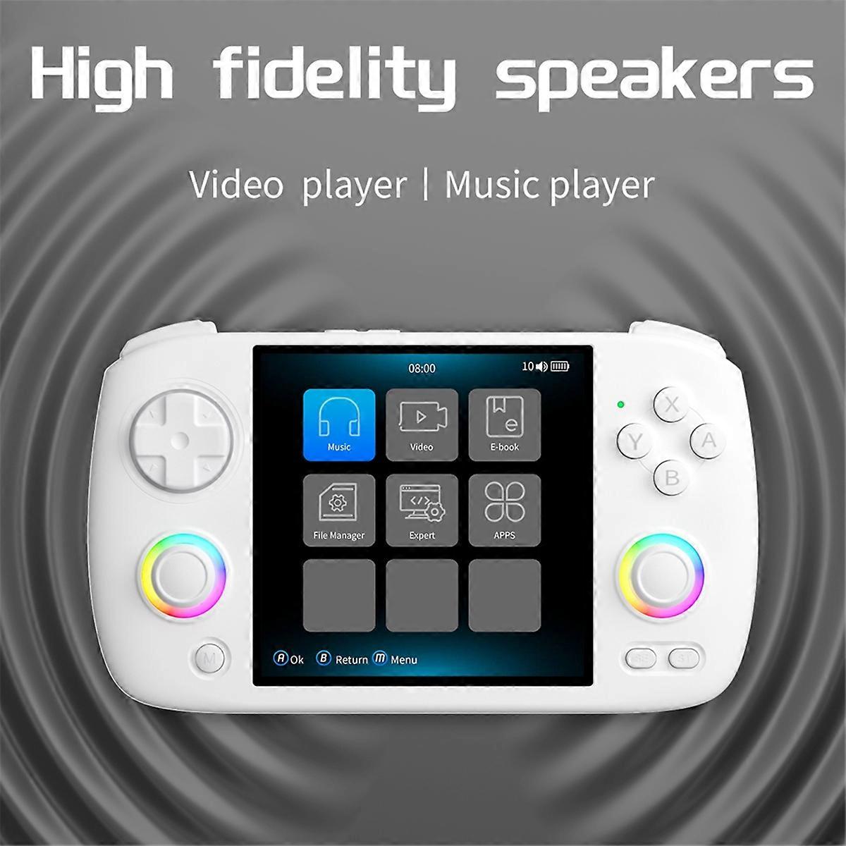 RG CubeXX Retro Handheld Games Console 32G+64G RGB Joystick Video Gaming Player Supports WIFI Bluetooth White