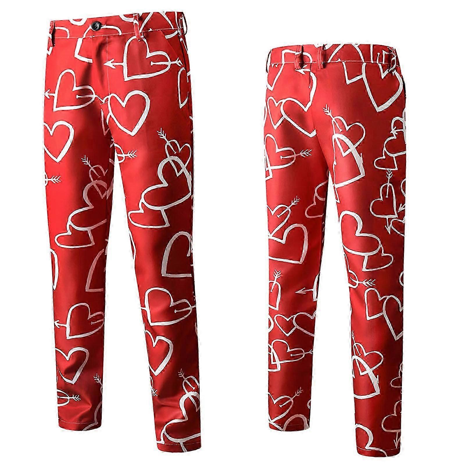 Férfi és téli divat alkalmi Valentin-napi nyomdai öltönynadrág