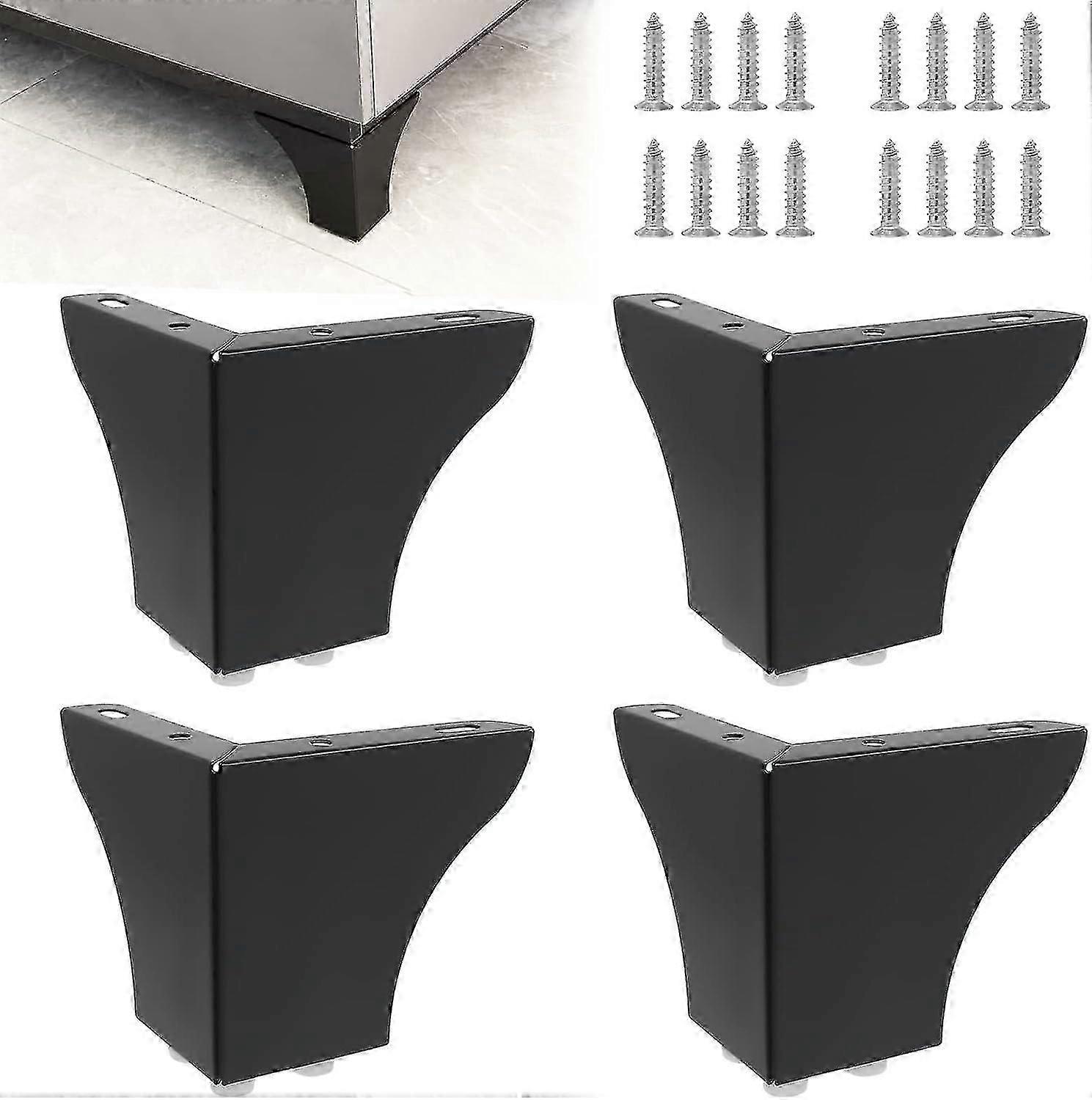 4 Pcs Metal Furniture Legs,10cm Height Sofa Legs,Modern Triangle Furniture Feet DIY Replacement