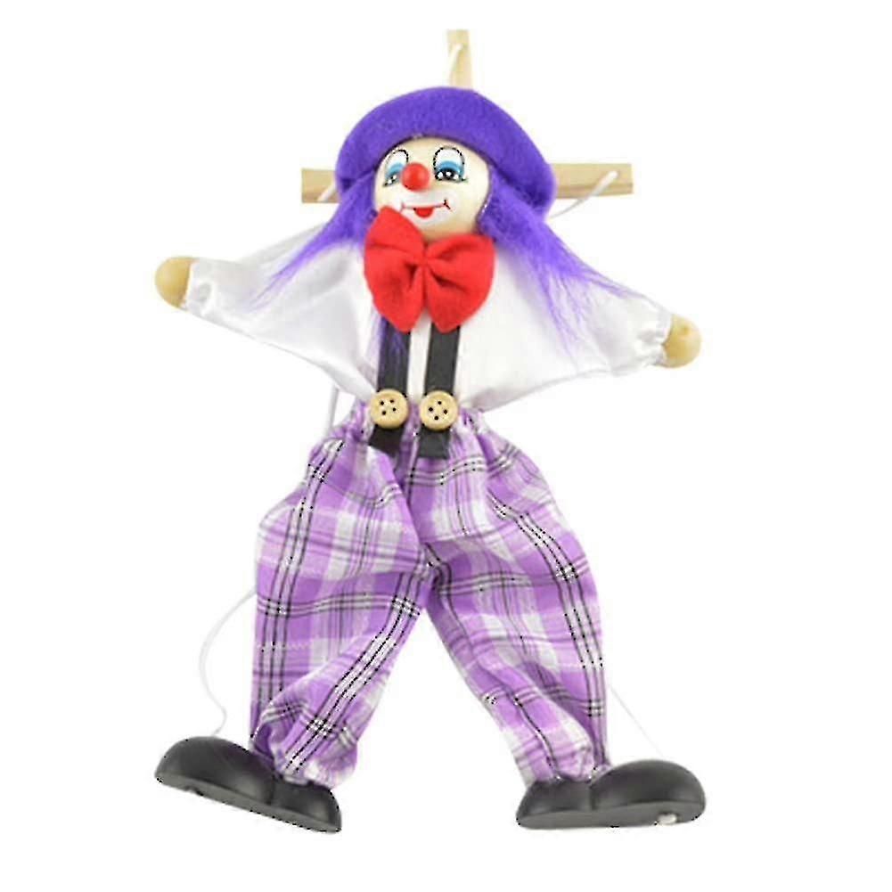 Clown Marionette Pull String Puppet Toy, Pull String Marionette Activity Doll, Funny Clown Handcraft Marionette Puppet