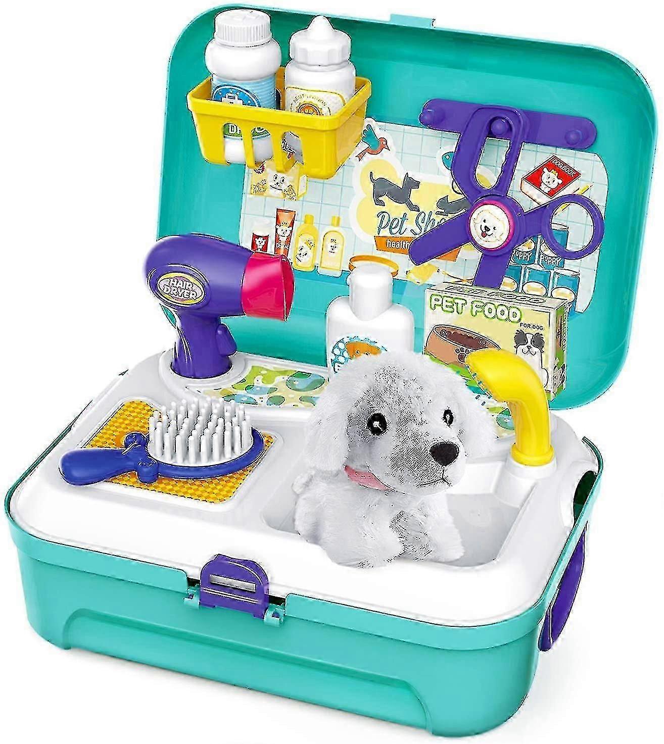Pet Care Play Set Dog Grooming Kit With Backpack Doctor Set Vet Kit Ed