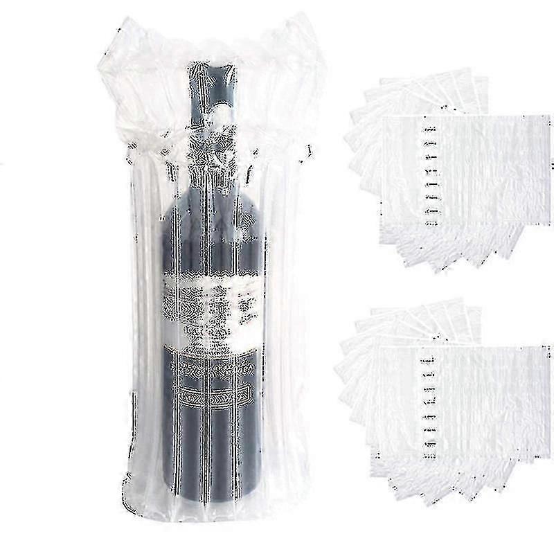 20-pack skyddshylsor för vinflaskor, stötdämpande uppblåsbara förpackningsskydd för vinglasflaskor