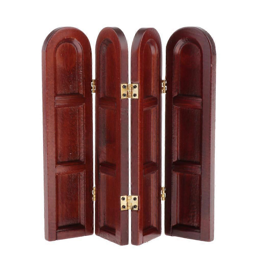 1/12 Dockhus Miniatyrer Retro Vikbar Skärm Rumsavdelare Rum Sovrum Leksak