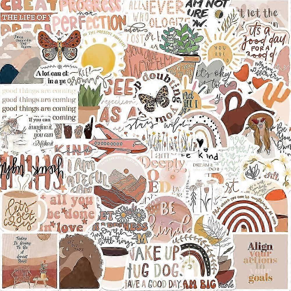 50 قطعة ملصق تحفيزي بوهو الجمالي الأزهار ، ملصقات كلمات ملهمة للمراهقين والبالغين والطلاب والمعلمين والموظفين