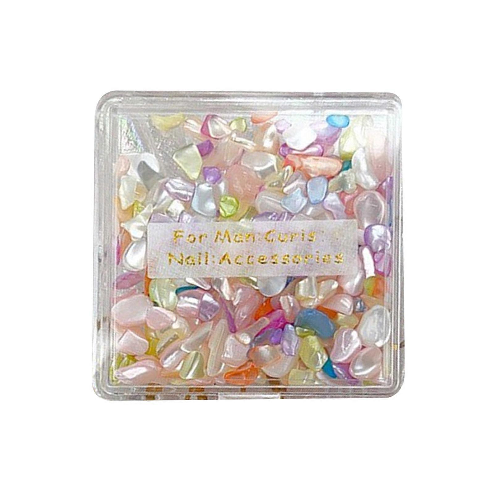 女性と女の子のための1Box 3Dネイルチャームカラフルなシェルネイルアートシェイプジュエリーアクセサリーデコレーションクラフト用品マルチカラー