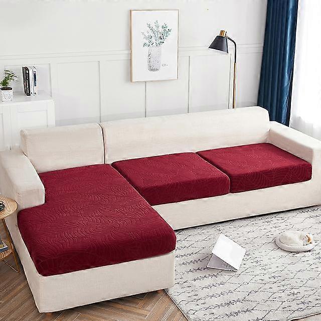 Jacquard Solid Color Sofa Cushion Cover Large Elasticity Beautiful Washable Removable Sofa Cushion Cover Suitable For Home Use