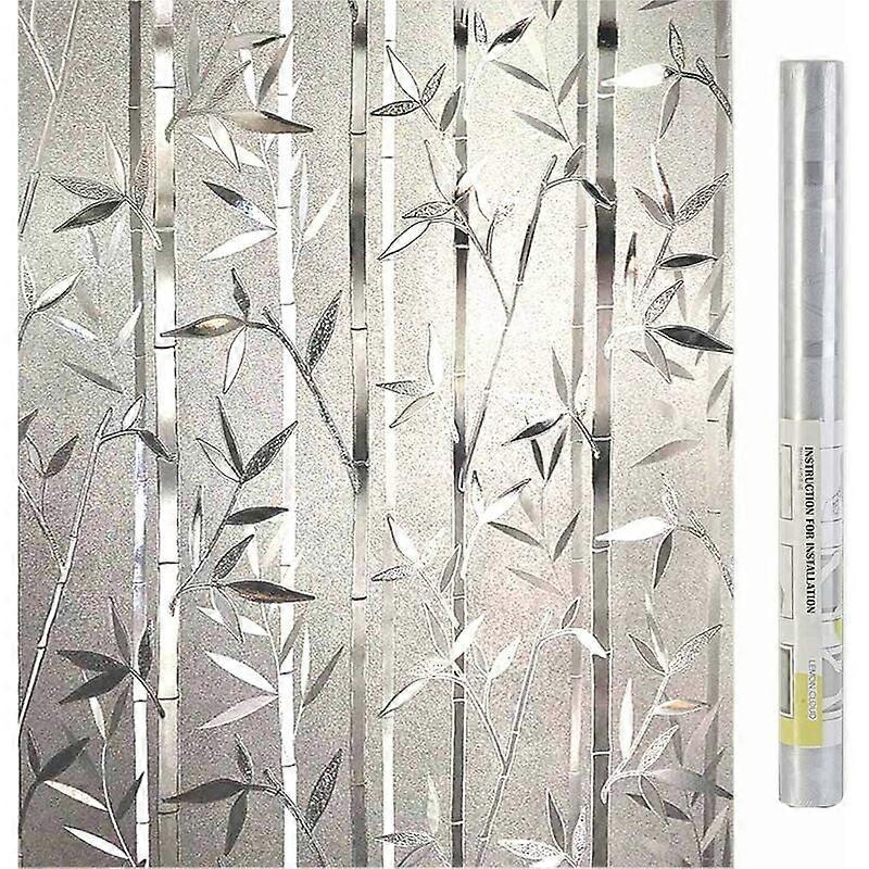 Blackout window film, non-sticky static window film, office home bamboo pattern decorative window film 45x200CM