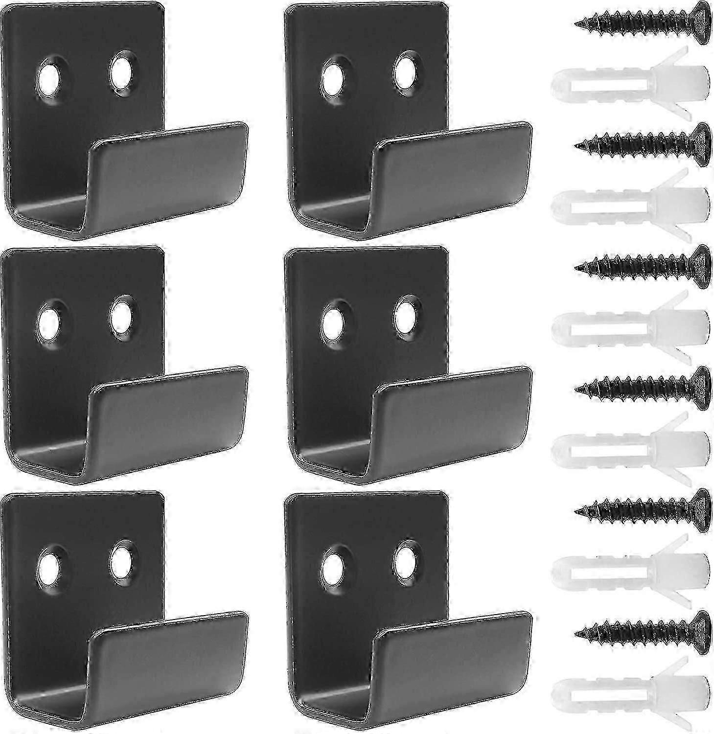 Duty Flat Hooks Stainless Steel, Ceramic Tile Display Bracket Mount Hook, Load-bearing(6pcs, Black)