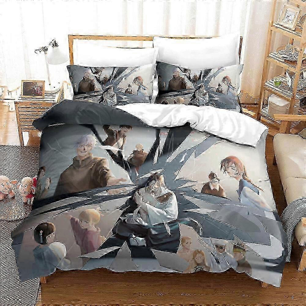 ملاءات السرير v960 Jujuu isen طقم مفروشات - مريحة وخفيفة الوزنطقم مفروشات كرتونية من 3 قطع (متوفر بأحجام متعددة) (1 غطاء لحاف و 2 Pi