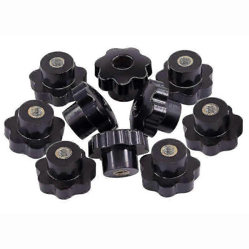 M8 Plastic Screw On Type Knurled Clamping Nuts Knob(10 Pcs)