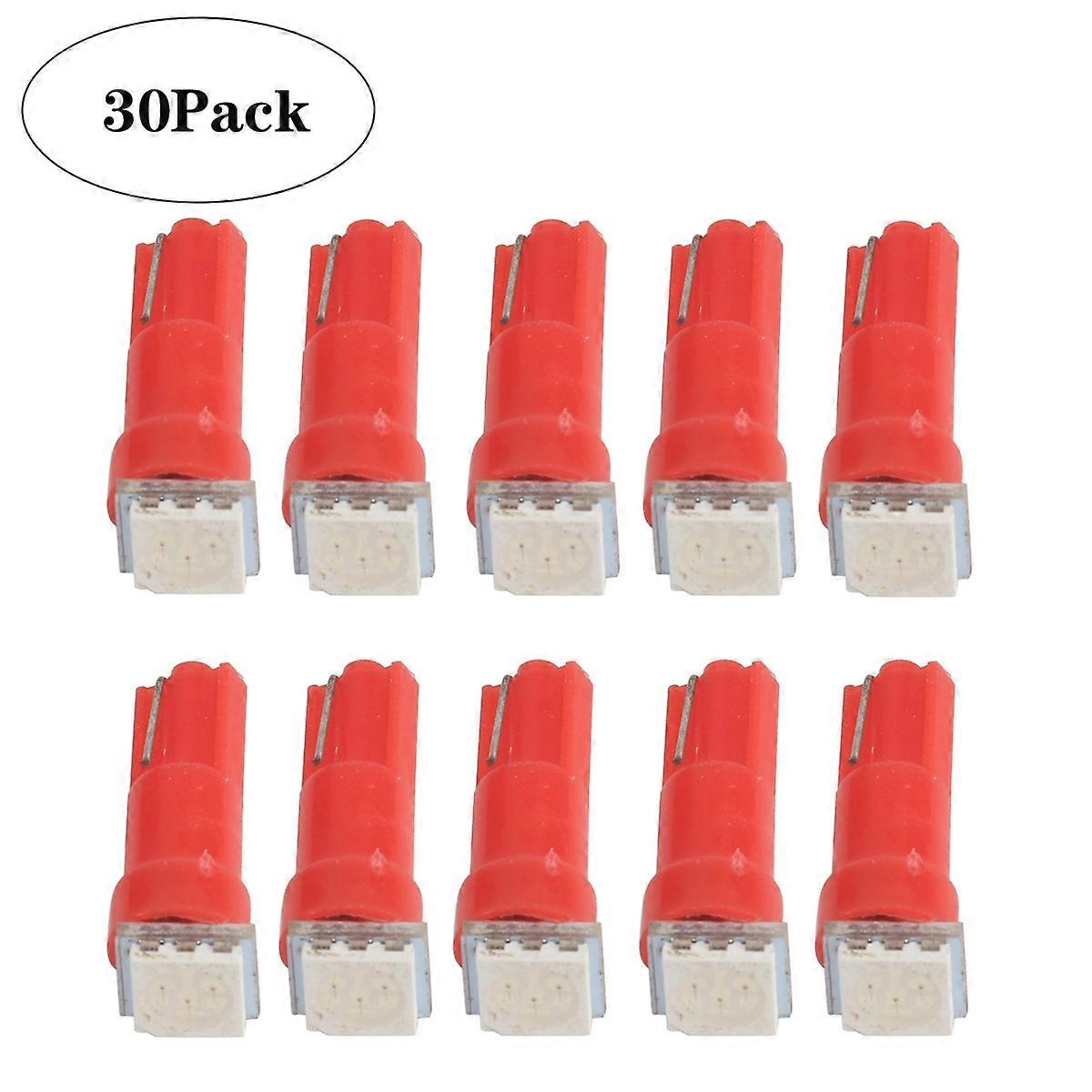 30 PCS T5 1LED SMD-5050 Car Modification LED Indicator Light Red Light A3892