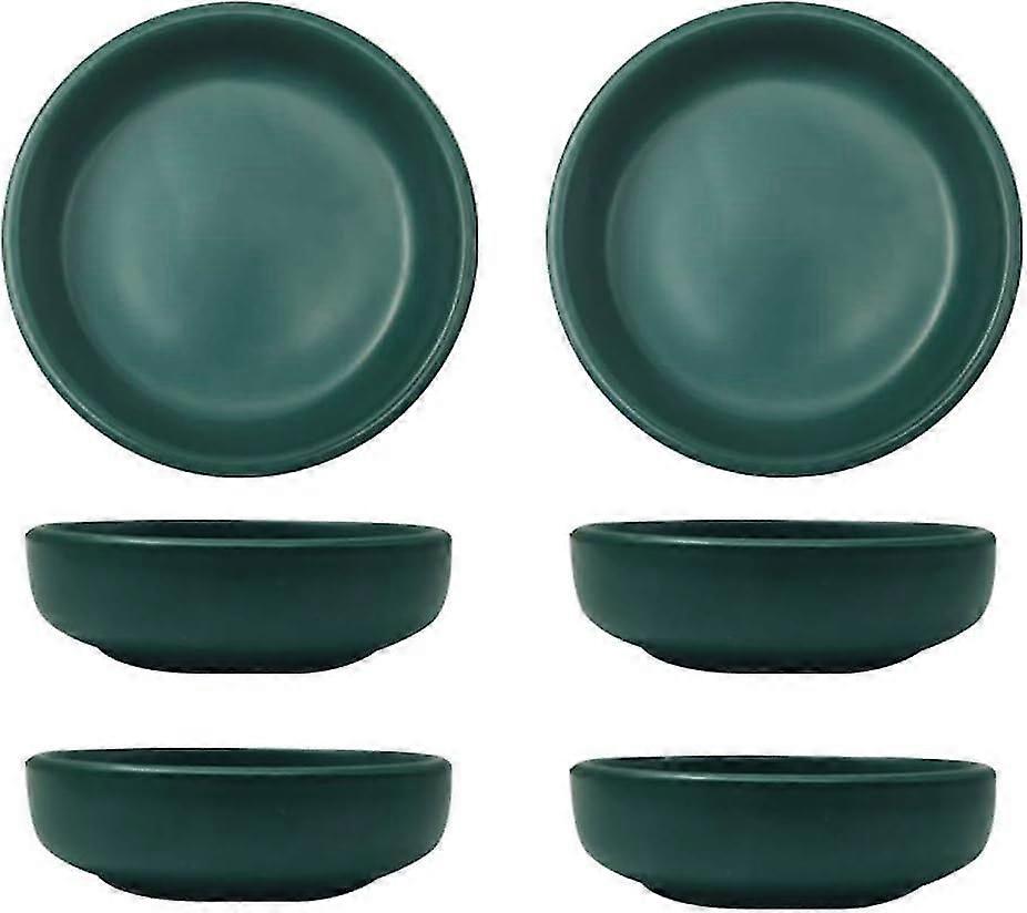 3.5 Inch Simple Style Single Color Pattern Stylish Design Multipurpose Porcelain Side Dish Bowl Seasoning Dishes Soy Dipping Sauce Dishes-set Of 6