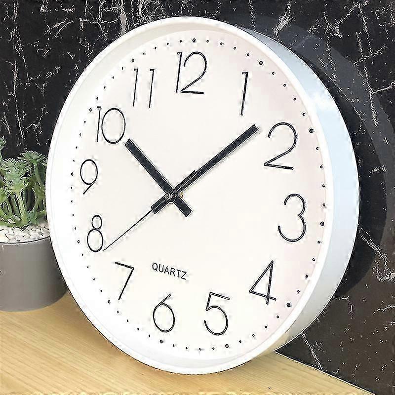 Wall Hanging Clock with 3D Digital Scale, Modern Simple Design for Home Decor, 12-Inch Size, Battery Operated
