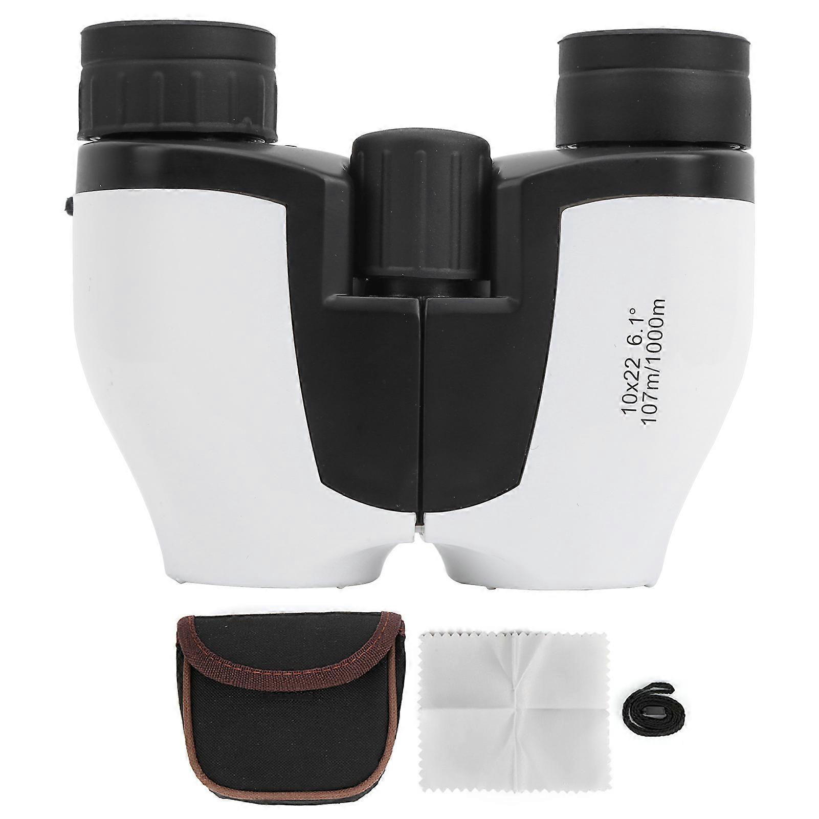 Waterproof 10x22 BAK4 Prism Binoculars, Bright Vision For Clear Vision In Dark Environments, Lightweight Foldable Design With Center Focus Knob
