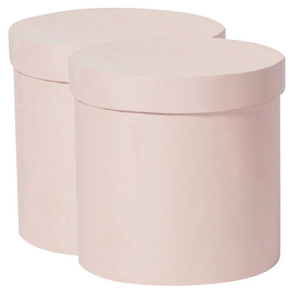 2pcs Round Flower Boxes  Present Cardboard Cylinder Flower Packaging Buckets