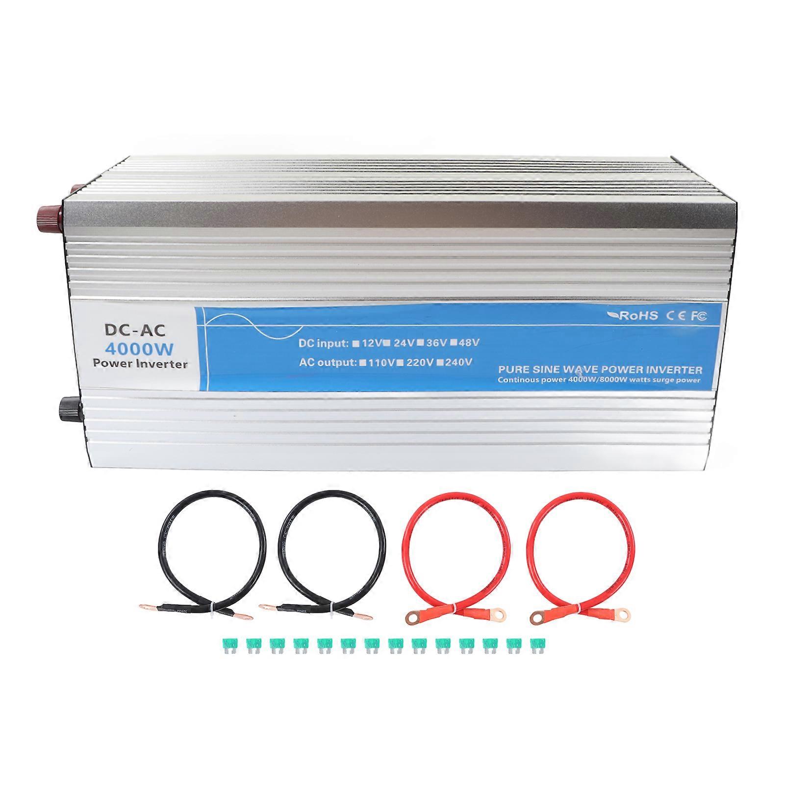 Power Inverter 4000W AC 220V Pure Sine Wave LED Digital Display Converter for Car