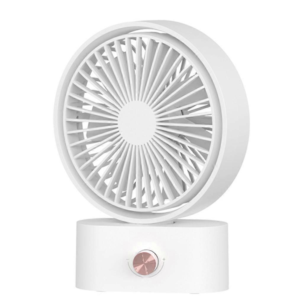 Universal Silent 2000mAh Rechargeable 270 Degree Rotating Oscillation Fan Adjustable Angle Shaking for Head Fan  White