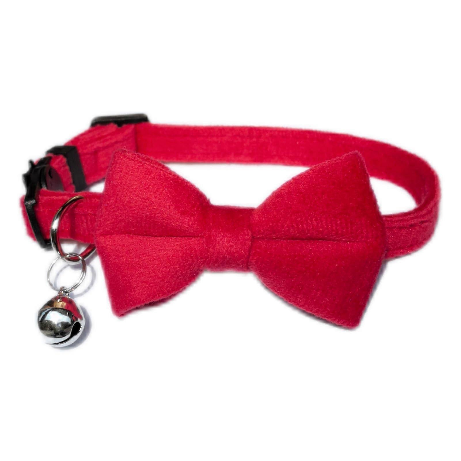 Soft Velvet Cute Cat Collar for Kitty Small Pets 7"-11"