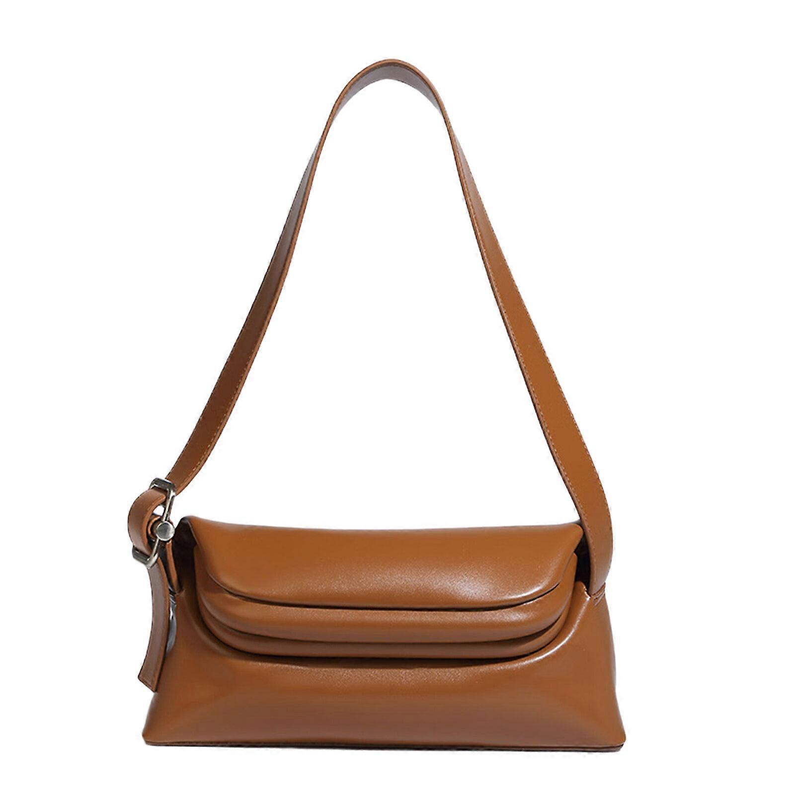 Stylish Armpit Bag with Adjustable Shoulder Strap Fold Over Top Underarm Purse Satchel for Daily Use and Commuting brown
