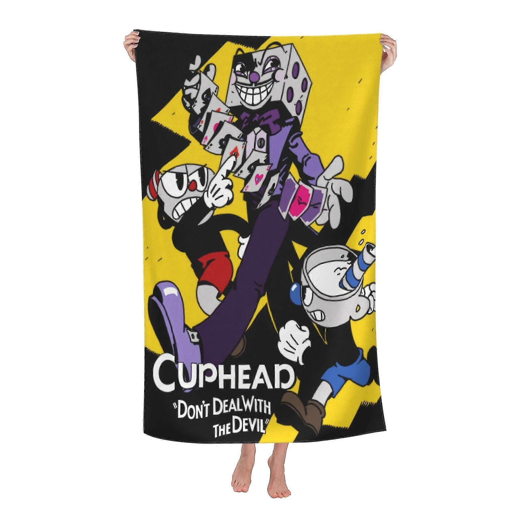 Cuphead Beach Towel, Large Microfiber Bath Towel