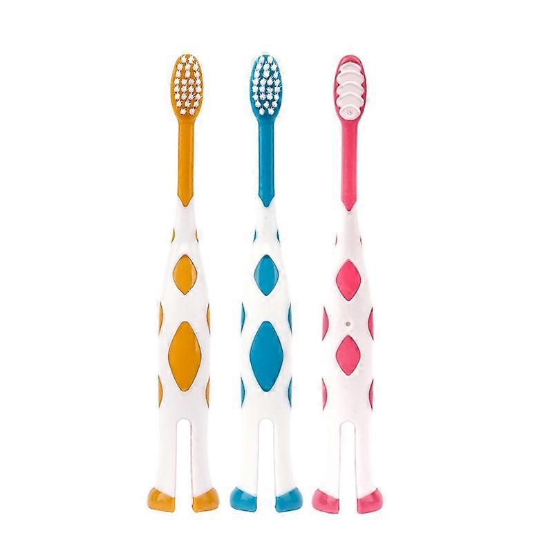 3ピース/セットRAOYIキリン細い髪の子供歯ブラシ赤ちゃん漫画の歯ブラシ