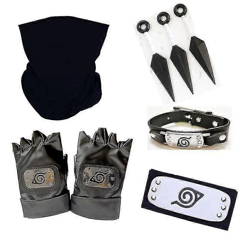 Anime Kakashi Gloves Headband Accessories Cosplay Costume Party Prop Halloween Christmas Toys
