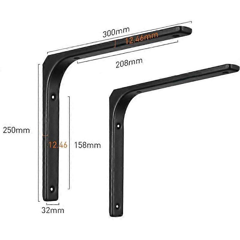 2pcs Metal Shelf Bracket L Shape Thickened Corner Brace Shelf Right Angle for Commodity Furniture Fitting