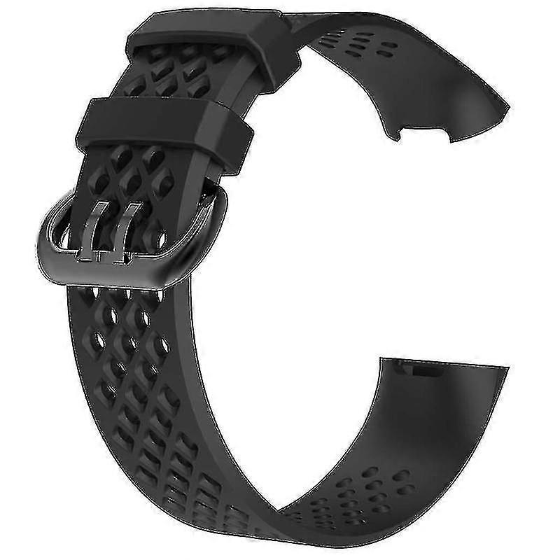 For -fitbit Charge3/3 Se/4/4 Se Smart Watch Hole Type Breathable Bracelet Wristband Silicone Strap Small Large