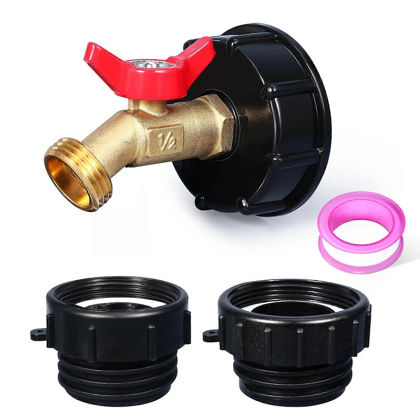 275330 Gallon IBC Tote Tank Adapter,2.44' Fine,2 'Fine, 2' Coarse Thread,1/2' Male NPT Inlet