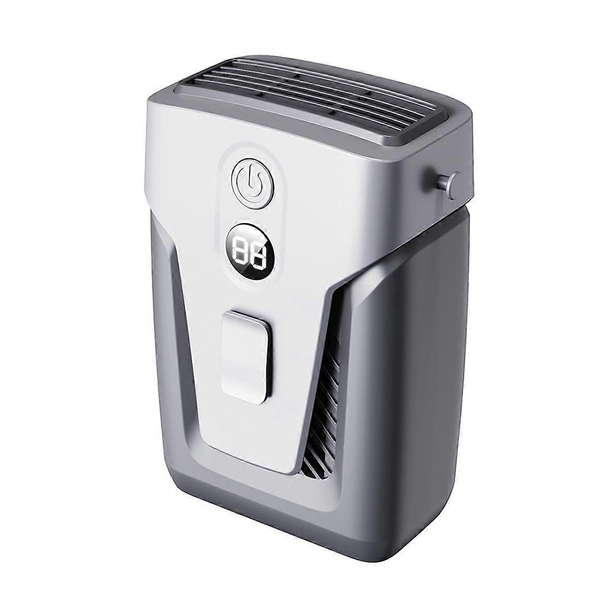 USB Handheld Fan Clip-on 3.7V/1.2A Small Air Conditioner Bladeless 12000mAh Power Bank 3-Gear Wind Mute Space Gray