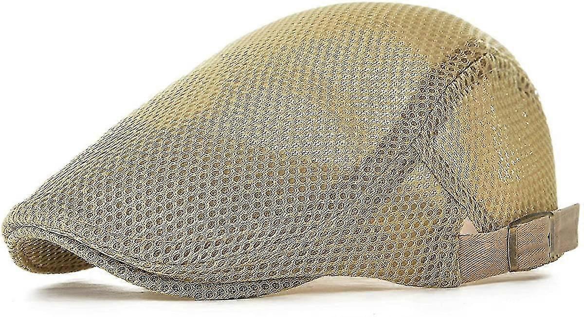 Men Breathable Mesh Summer Hat Adjustable Newsboy Beret Ivy Cap Flat Cap