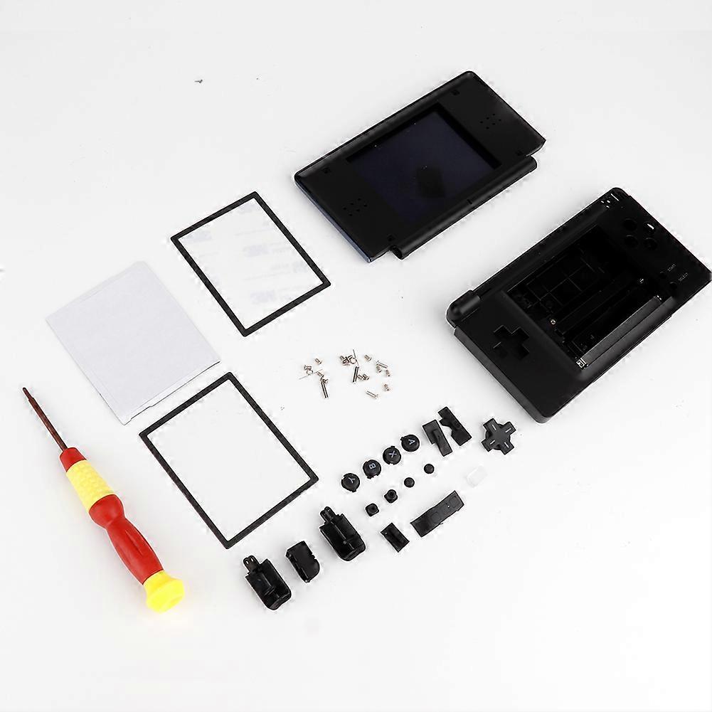 Protective Game Console Housing Shell Replacement Kit With Screwdriver for Nintendo NDSL(Black)