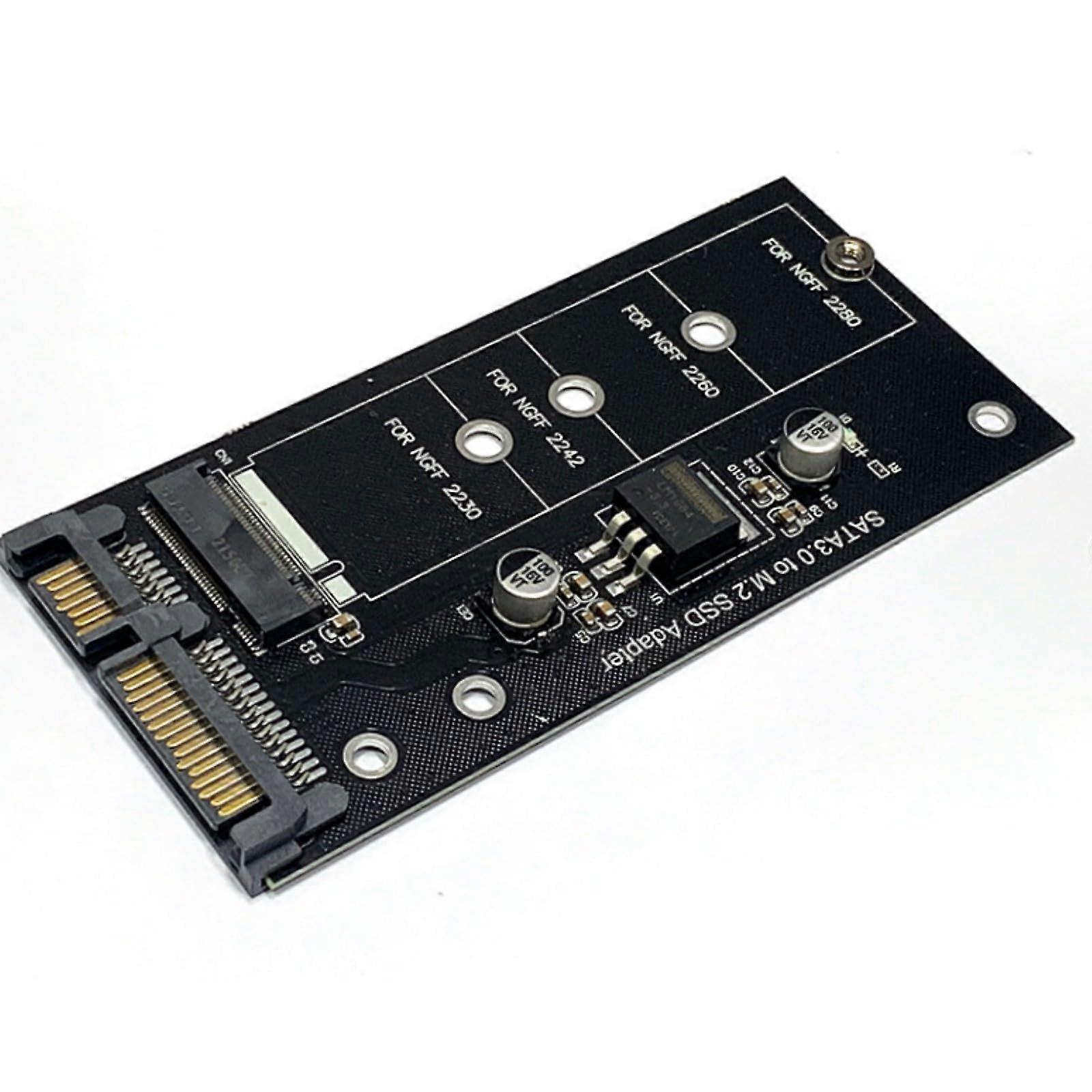 Black SATA 22pin to NGFF M.2 B-Key SSD Adapter Converter for PC Host Hard Drive Expansion Card Compatibility