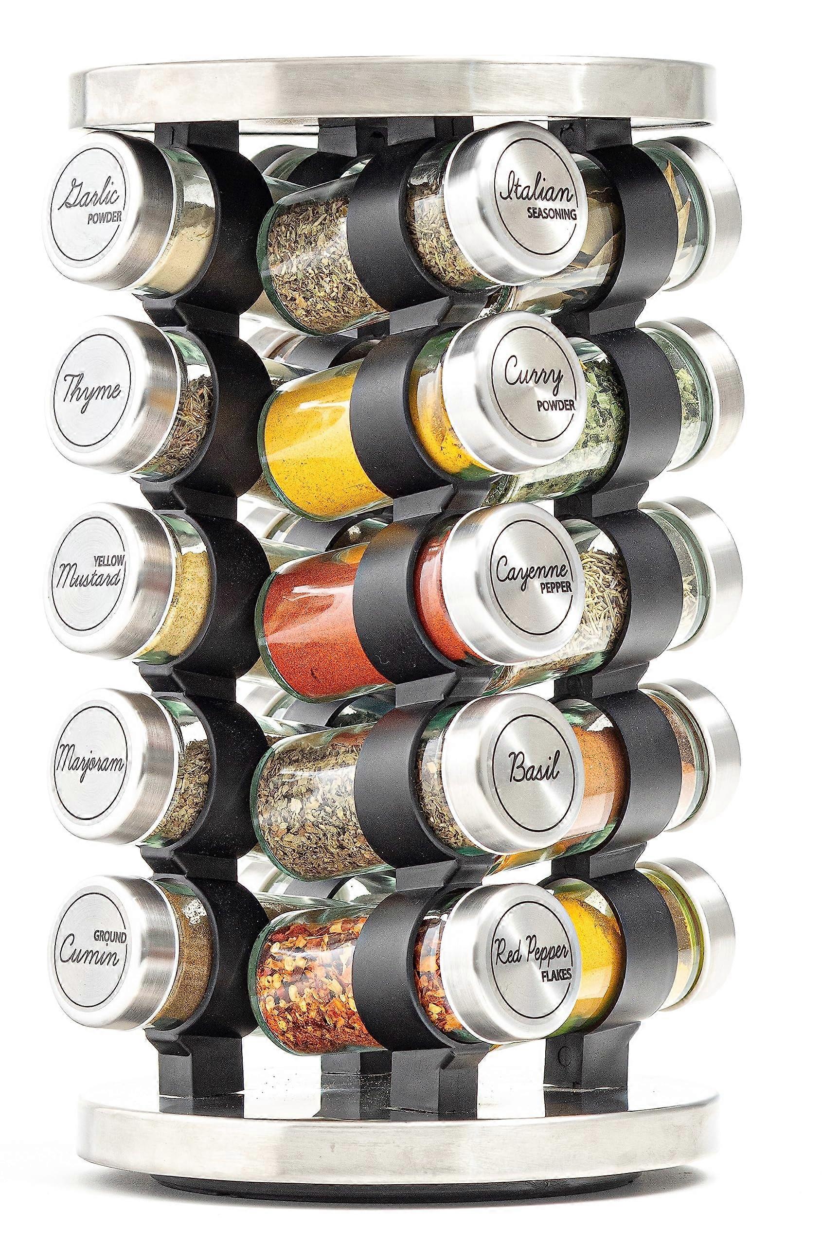 20 Jar Stainless Steel Rotating Spice Rack