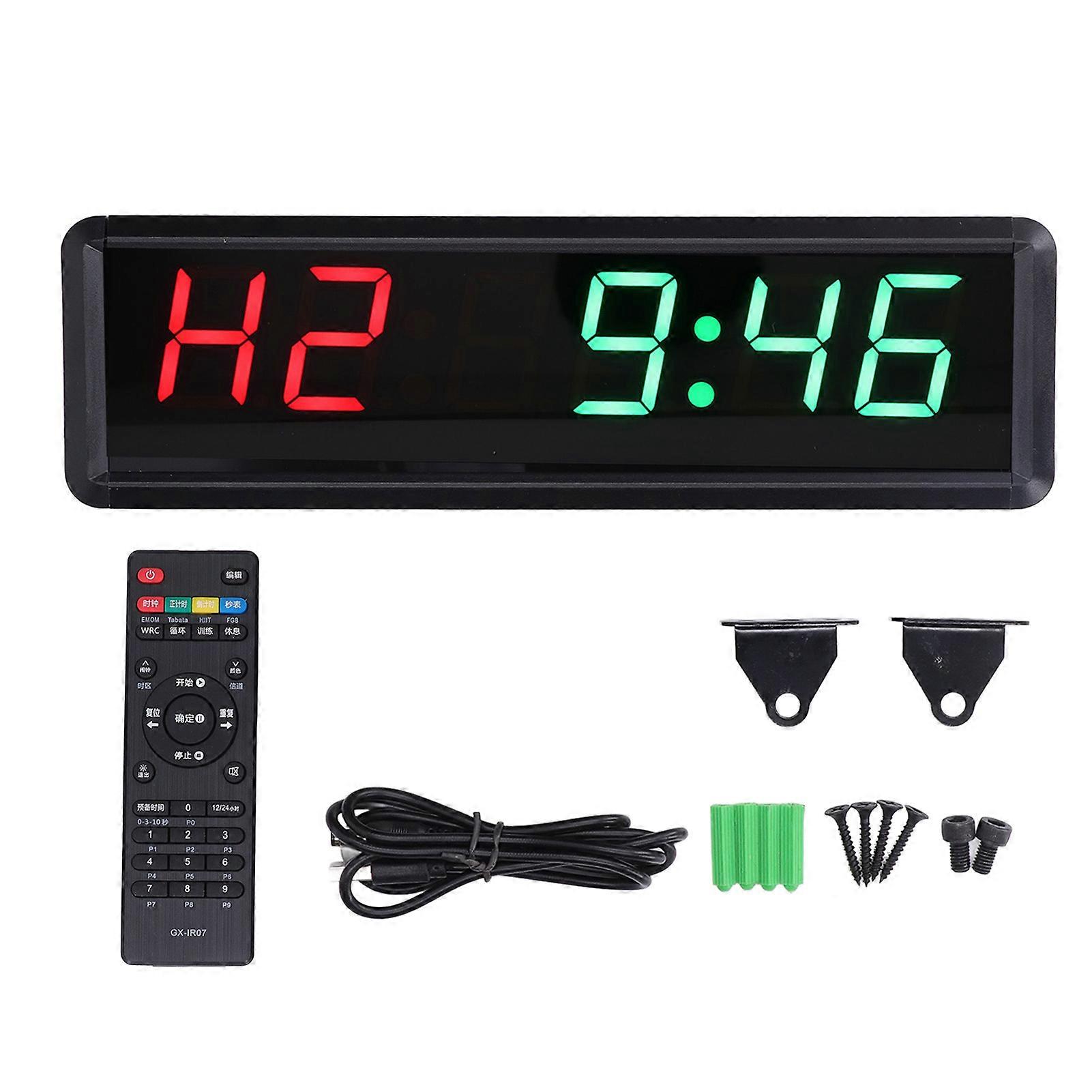 Gym Timer Clock Remote Control 1.8in LED Countdown for Training Workout