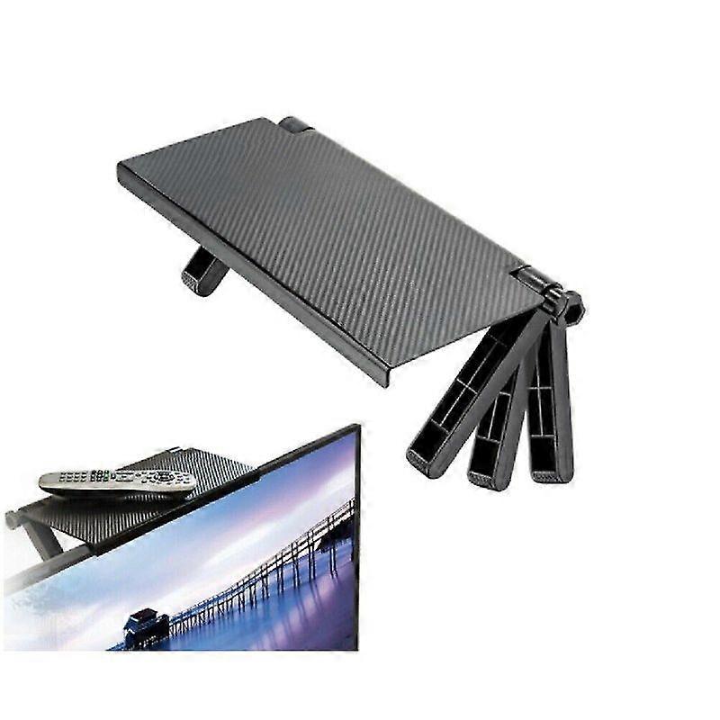 Lebanghui TV Screen Caddy Top Shelf Desktop Adjustable Storage Rack Holder