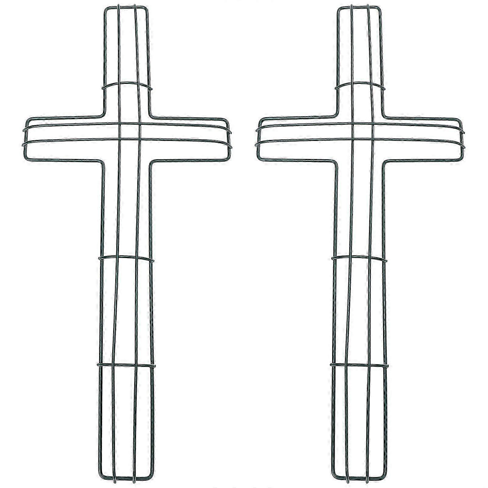 2Pcs Easter Iron Wreath Frames Cross Shaped Garland Frame Wreath Making Supplies