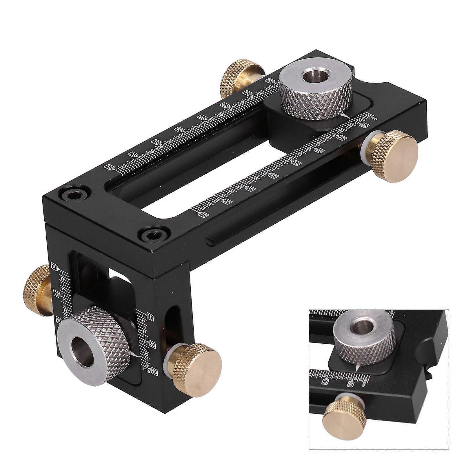 Drill Puncher Locator Woodworking Tool with 4 Socket Specifications for Bed Cabinet Screw