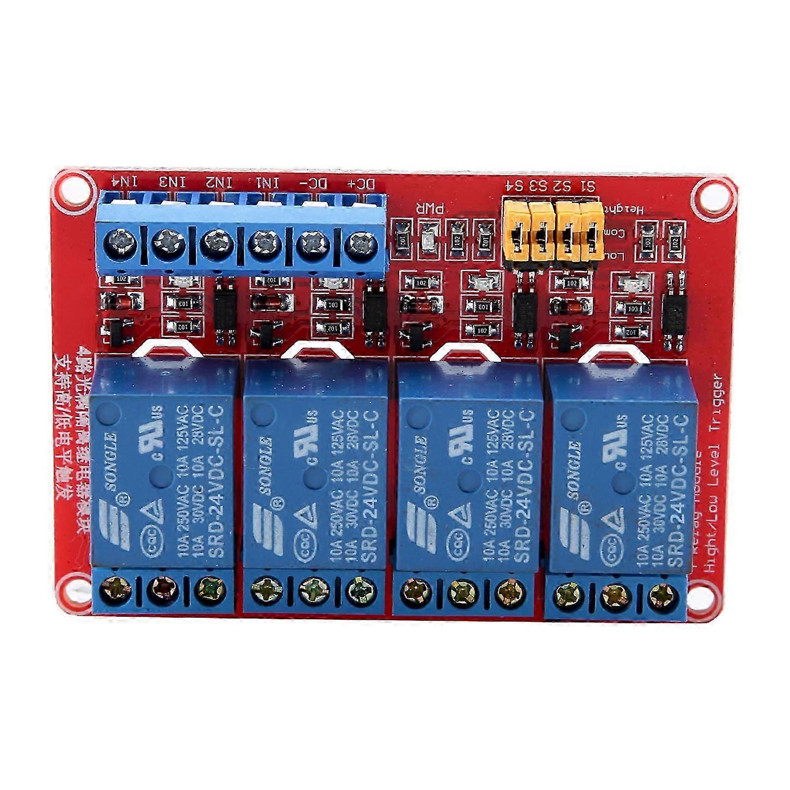 4 Channel Optocoupler Relay Module Board High &amp; Low Trigger 5V/12V/24V(24V)