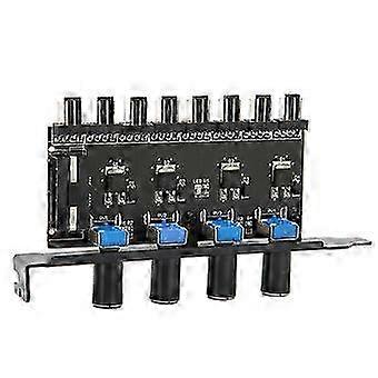 8 Kanäle 4PIN Schnittstelle 72W PCI Halterung Lüfter Geschwindigkeit Controller PC Fan Hub 4 Knopf für CPU-Gehäuse HDD VGA PWM