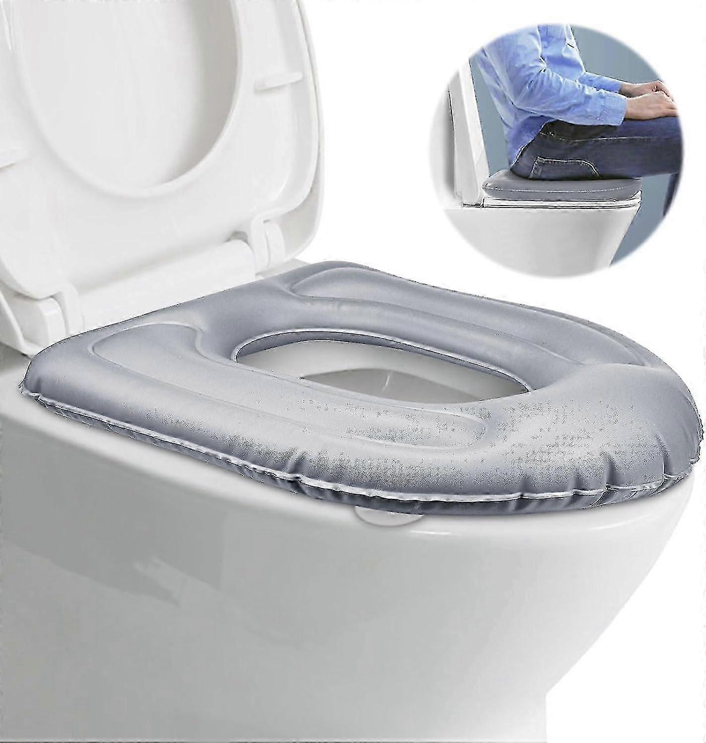 尾てい骨の痛みを和らげ、快適性を高める強力な吸盤を備えたインフレータブル便座クッション(ブルーデザイン)