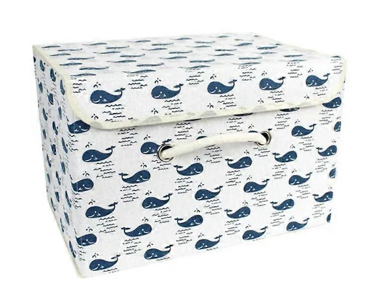 Storage Box Toy Box Collapsible Storage Box With Lid Kids Toy Organizer Storage Basket Clothes Basket Collapsible Cotton Fabric Storage Box (Whale)